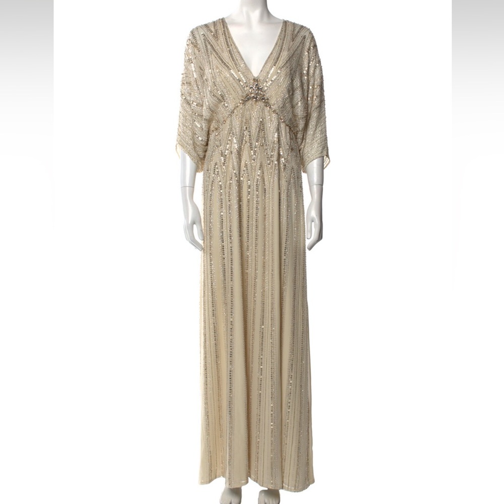Jenny Packham Silk Evening Gown Dress Size XL US 14 UK 18